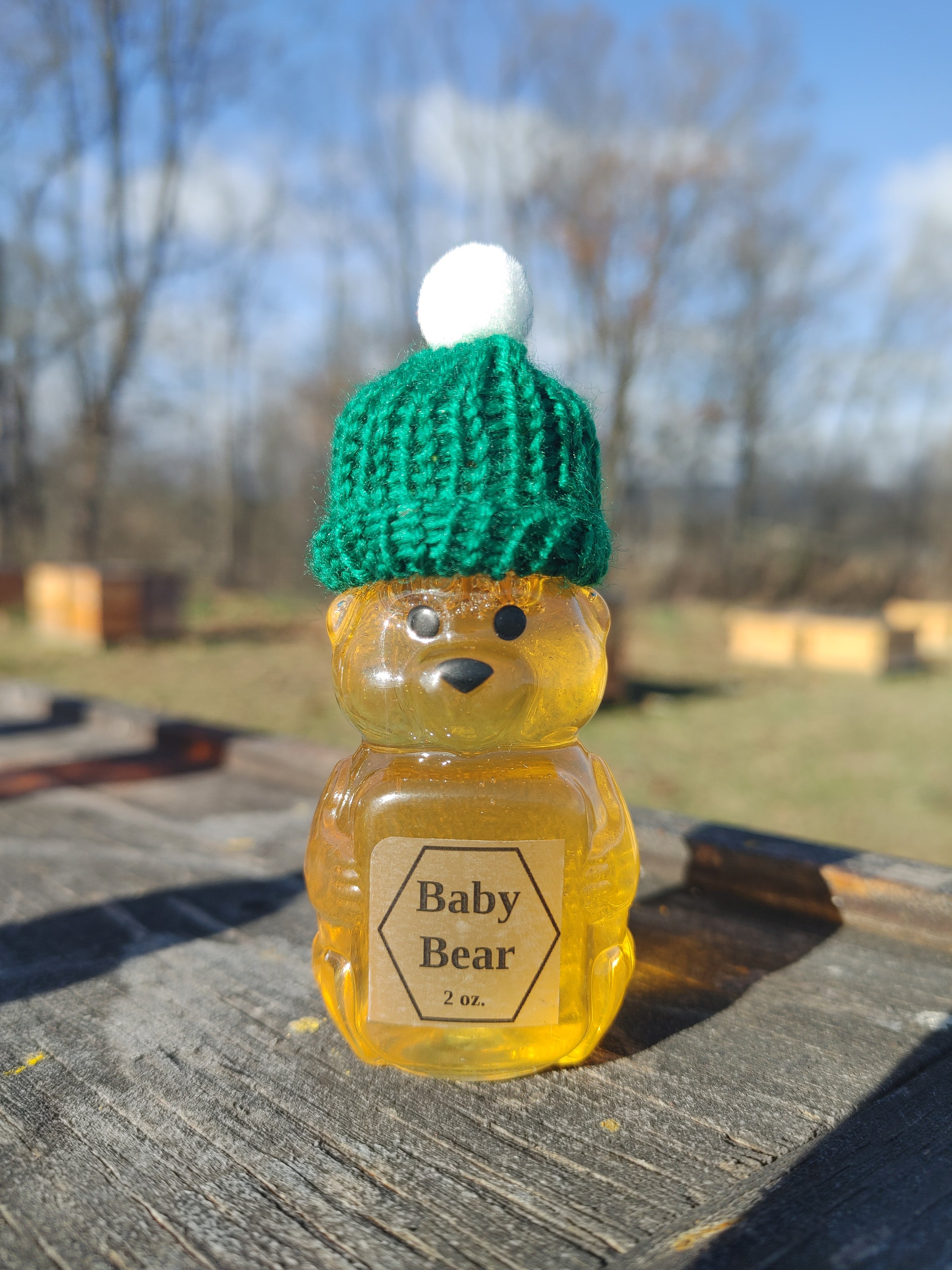 2 oz Mini Honey Bear – Raw Local Honey Favor | Golden Apiaries